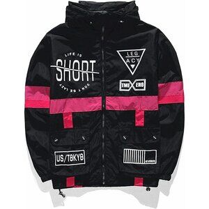 Men's Lightweight Windbreaker Jacket Casual Zip Up Jackets With Hooded